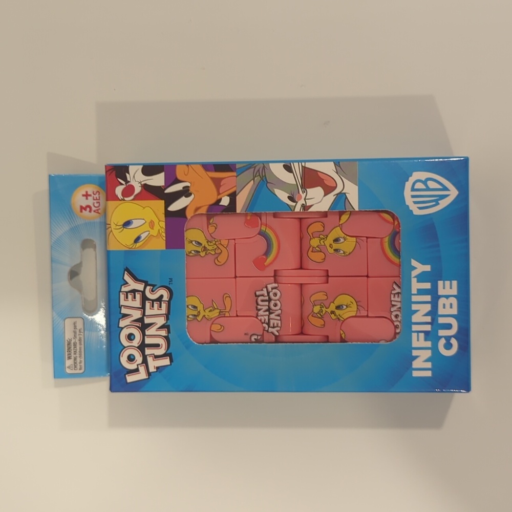 Looney Tunes Pink Infinity Cube Fidget Toy Kids Stress Relief Stocking NIB